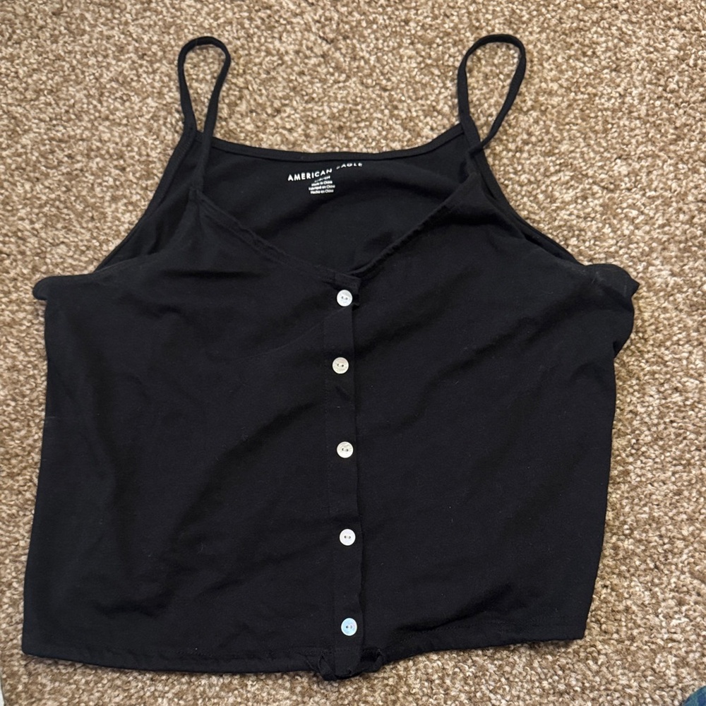 American Eagle Outfitters Black Button-Front Camisole